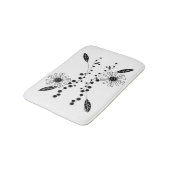 Tapis De Bain Flore noire et blanche (Angle)