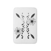Tapis De Bain Flore noire et blanche (Devant (Vertical))