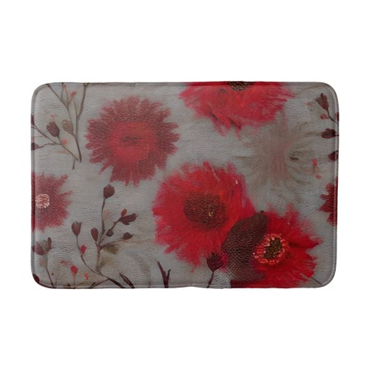 Tapis De Bain Flore rouge (Devant)