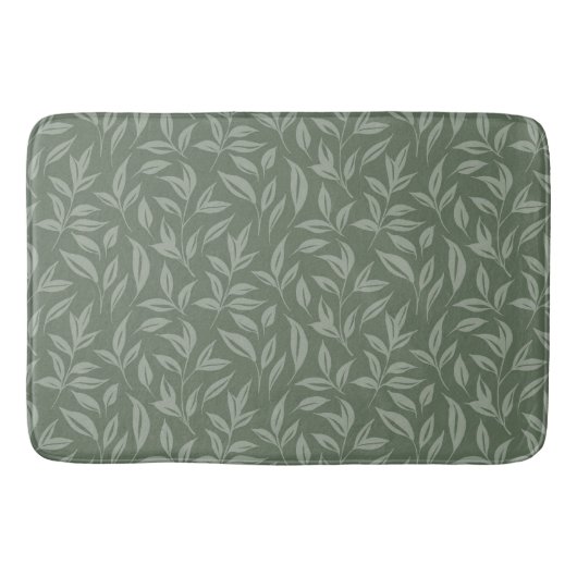 Tapis De Bain Flore vert Sage (Devant)