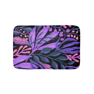 Tapis De Bain Flore violette et rose