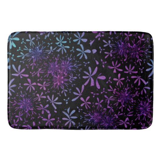 Tapis De Bain Flores pourpres de l'Aqua Retro (Devant)