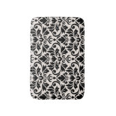 Tapis De Bain Flourish Damask Pattern Black on Cream (Devant (Vertical))