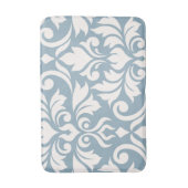 Tapis De Bain Flourissant Damask Art I Cream sur Blue (Devant (Vertical))