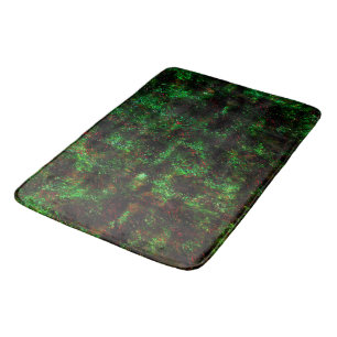 Tapis De Bain Fluctuation des taches sombres sur vert et rouge v