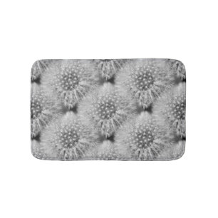 Tapis De Bain Fluffy Blanc Dandelion Fleurs Motif de la nature