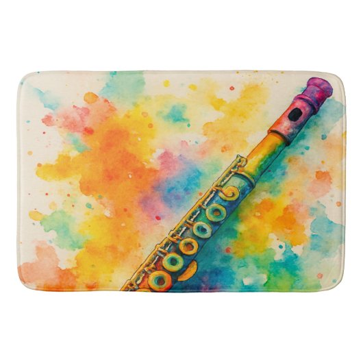 Tapis De Bain Flûte d'aquarelle vive (Devant)