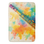Tapis De Bain Flûte d'aquarelle vive (devant Vertical)