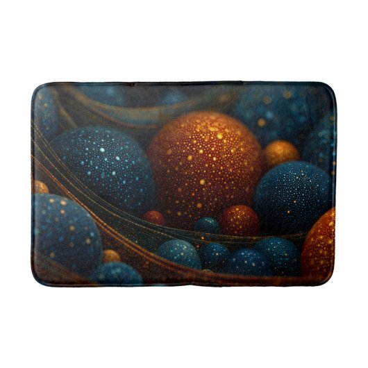 Tapis De Bain Flux céleste : sphères Abstraites en mouvement (Devant)
