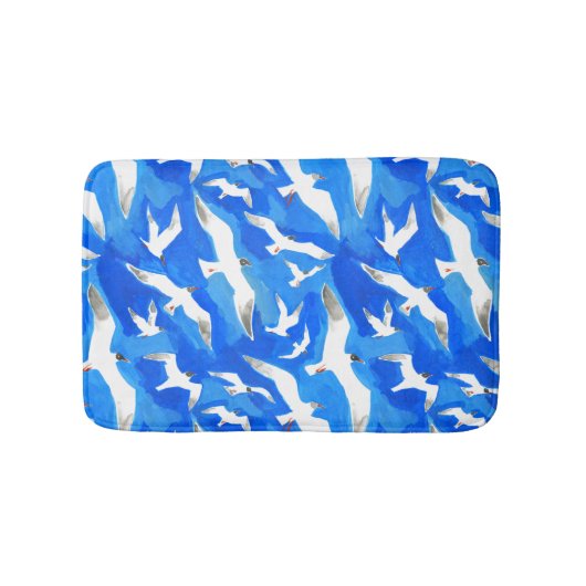 Tapis De Bain Flying seagulls on sky blue (Devant)