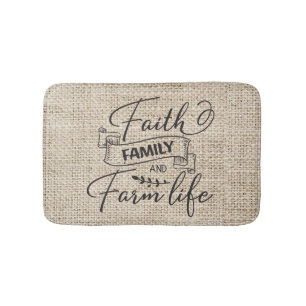 Tapis De Bain Foi Famille et vie agricole Style de ferme