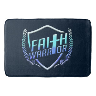 Tapis De Bain Foi guerrier Christian Bleu pourpre Ombre
