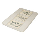 Tapis De Bain Foliage encadré Neutre Beige Mat (Angle)