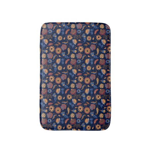 Tapis De Bain Folk Rustique Floral (Devant (Vertical))