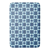 Tapis De Bain Fond à motif flocon de neige bleu (devant Vertical)