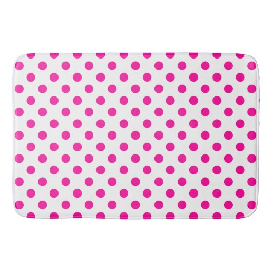 Tapis De Bain Fond blanc pois roses (Devant)