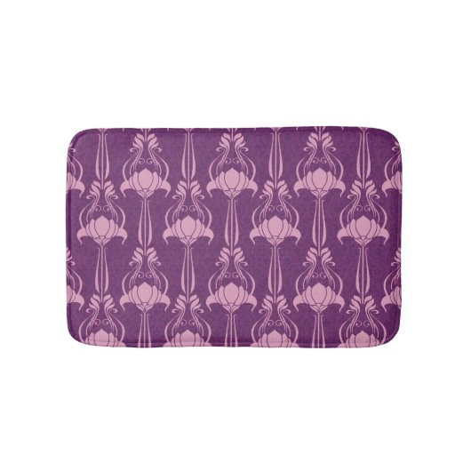 Tapis De Bain Fond d'écran floral violet rose (Devant)
