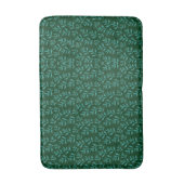 Tapis De Bain Fond vert foncé avec feuilles botaniques sarcelle (Devant (Vertical))