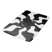 Tapis De Bain Fonte cardiaque en noir et blanc (Angle)