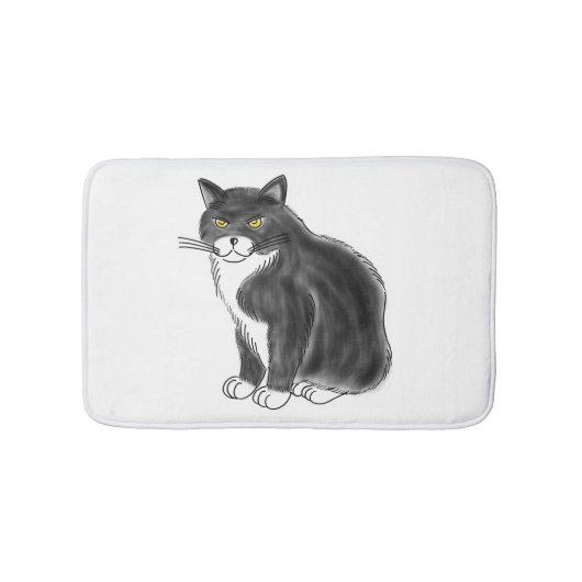 Tapis De Bain FooFooCat : Chat pelucheux enorme de smoking (Devant)