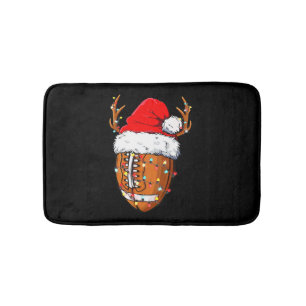 Tapis De Bain Football américain Football de Noël Santa Hat Spo