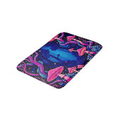 Tapis De Bain Forêt d'art de champignons roses néon (Angle)