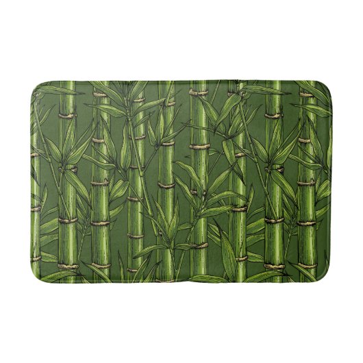 Tapis De Bain Forêt de bambou en vert (Devant)