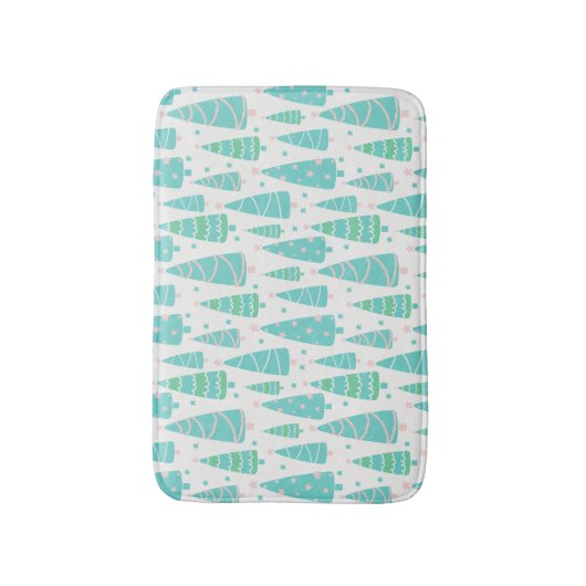 Tapis De Bain Forêt de sapins de Noël Pastel (Devant (Vertical))