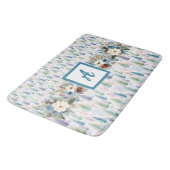 Tapis De Bain Forêt Florale Bleue d'hiver (Angle)