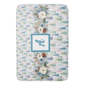 Tapis De Bain Forêt Florale Bleue d'hiver (devant Vertical)