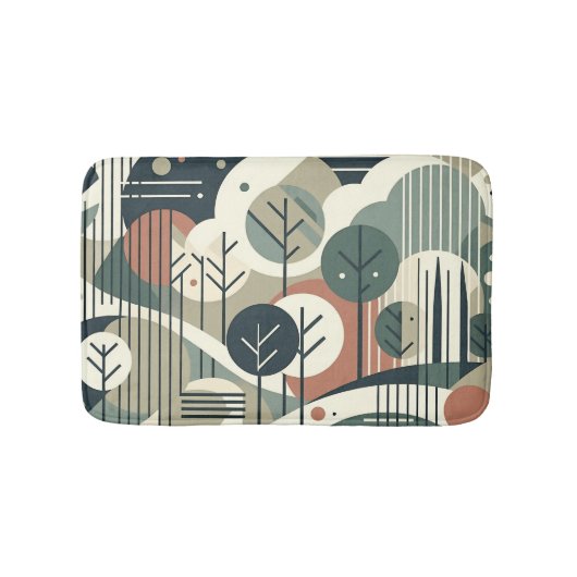 Tapis De Bain Forêt géométrique (Devant)