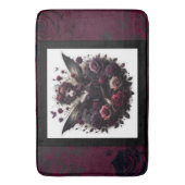 Tapis De Bain Forêt gothique foncée Fée Florale Rose Bourgogne (devant Vertical)