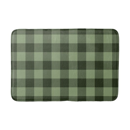 Tapis De Bain Forêt verte À damiers Carrés Plaid (Devant)