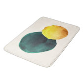 Tapis De Bain Forme biologique Aquarelle Abstraite Jaune Vert (Angle)