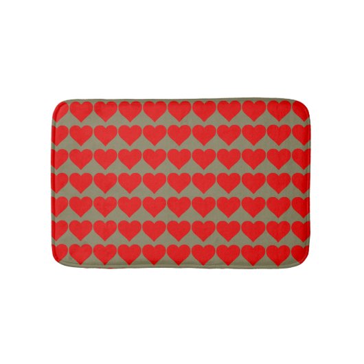 Tapis De Bain Forme de cœur rouge amour classique minimalisme (Devant)