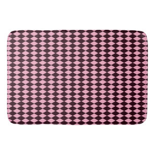Tapis De Bain Formes de diamants Brown et roses