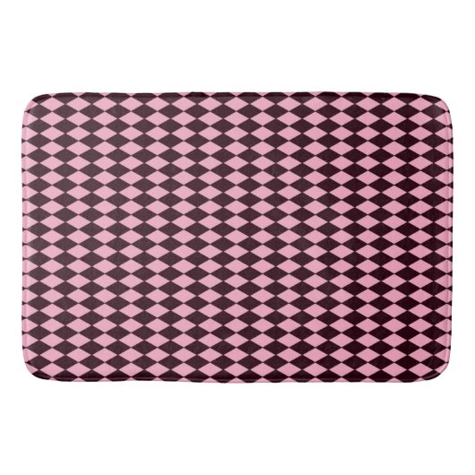 Tapis De Bain Formes de diamants Brown et roses (Devant)