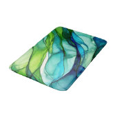 Tapis De Bain Formes en vert et bleu (Angle)