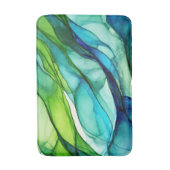 Tapis De Bain Formes en vert et bleu (Devant (Vertical))