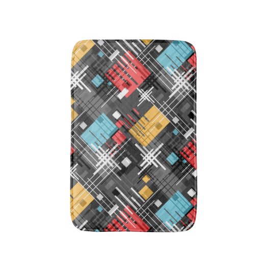 Tapis De Bain formes géométriques modernes Abstraites rayées (Devant (Vertical))