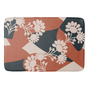 Tapis De Bain Formes organiques Tons chauds Floral bohème
