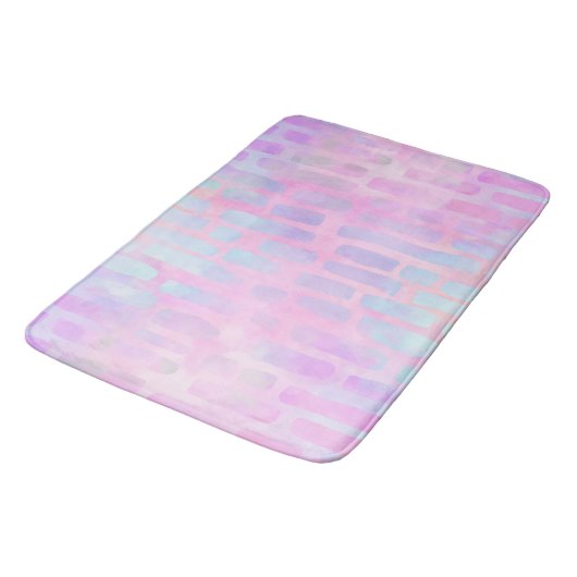 Tapis De Bain Formes rectangulaires bleues sur Arrière - plan ro (Angle)