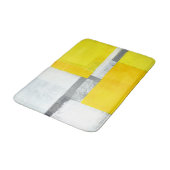 Tapis De Bain "Fort" art abstrait gris et jaune (Angle)