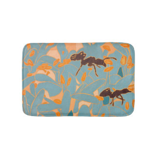 Tapis De Bain Fourmis avec fleurs bleues Flore australienne