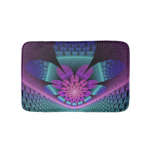 Tapis De Bain Fractal Imaginaire coloré à motif inhabituel