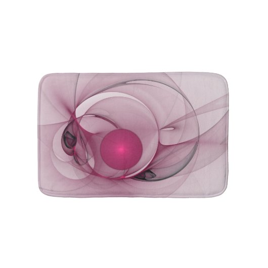 Tapis De Bain Fractal, moderne Berry Abstrait Art rose (Devant)