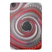 Tapis De Bain Fractale Abstraite, rouge et noire (devant Vertical)