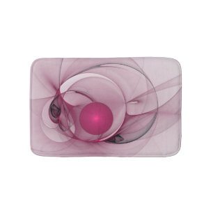 Tapis De Bain Fractale Balançant, Art Abstrait Moderne Rose de B