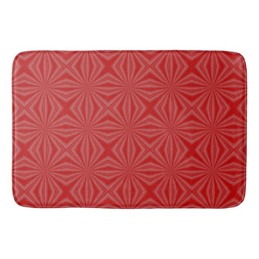 Tapis De Bain Fractale de carrés ondulés rouges (Devant)