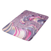 Tapis De Bain Fractale en spirale rose violet abstrait (Angle)